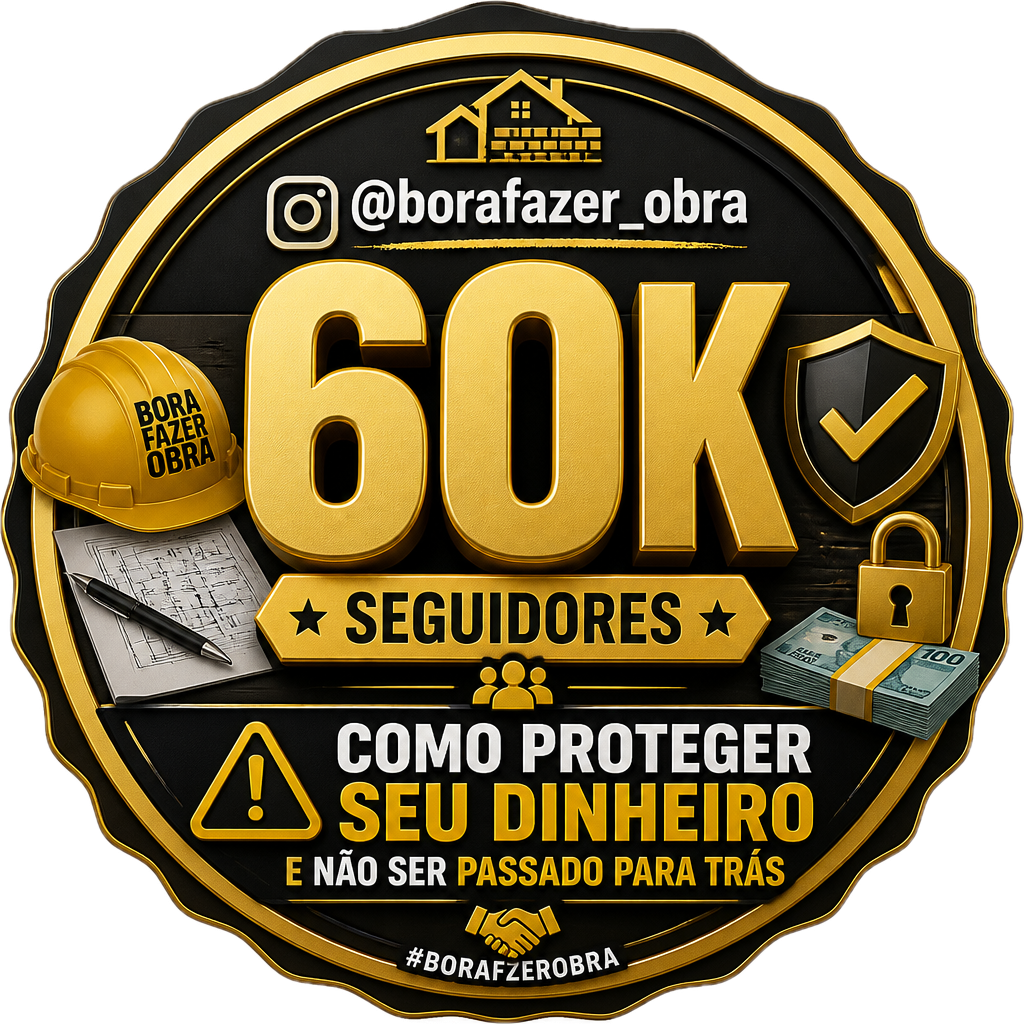 Selo 60K seguidores @borafazer_obra - Como proteger seu dinheiro e não ser passado para trás